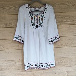 Hazel White Embroidered Floral Dress